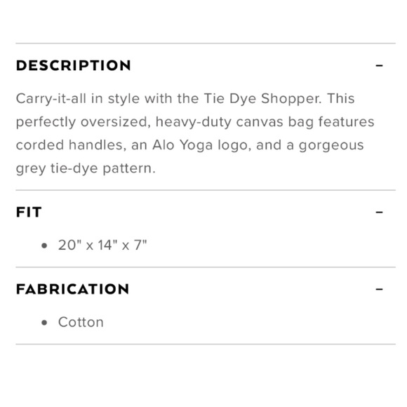 NWT alo yoga shopper tote in gray tie dye - Picture 6 of 8